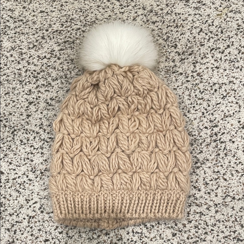 Beige Knit Beanie